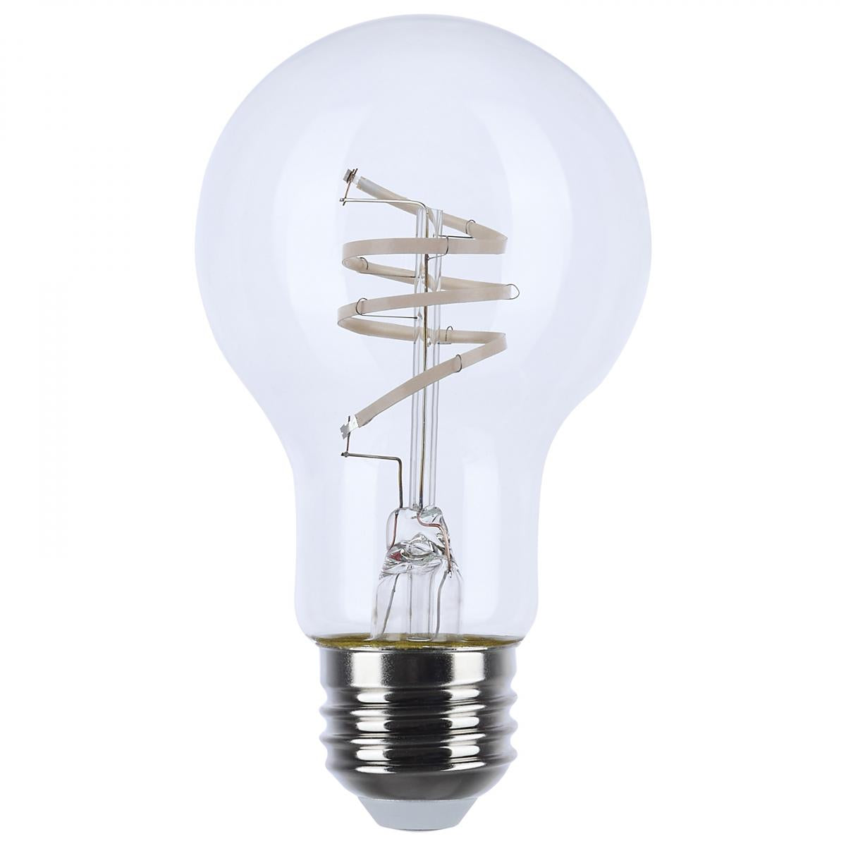 Satco S11521 6 Watt LED Reminiscent Flex Gray Coil Filament A19 Medium Base 2700K CCT Clear 120 Volt
