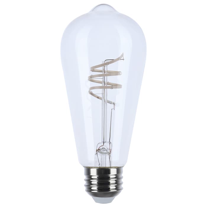 Satco S11529 6ST19/CL/LED-GF/COIL/930/E26 6 Watt ST19 LED Reminiscent Flex Gray Coil Filament E26 3000K 120 Volt
