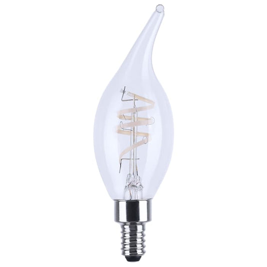 Satco S11534 4CA11/CL/LED-GF/COIL/930/E12 4 Watt CA11 LED Reminiscent Flex Gray Coil Filament E12 3000K 120 Volt