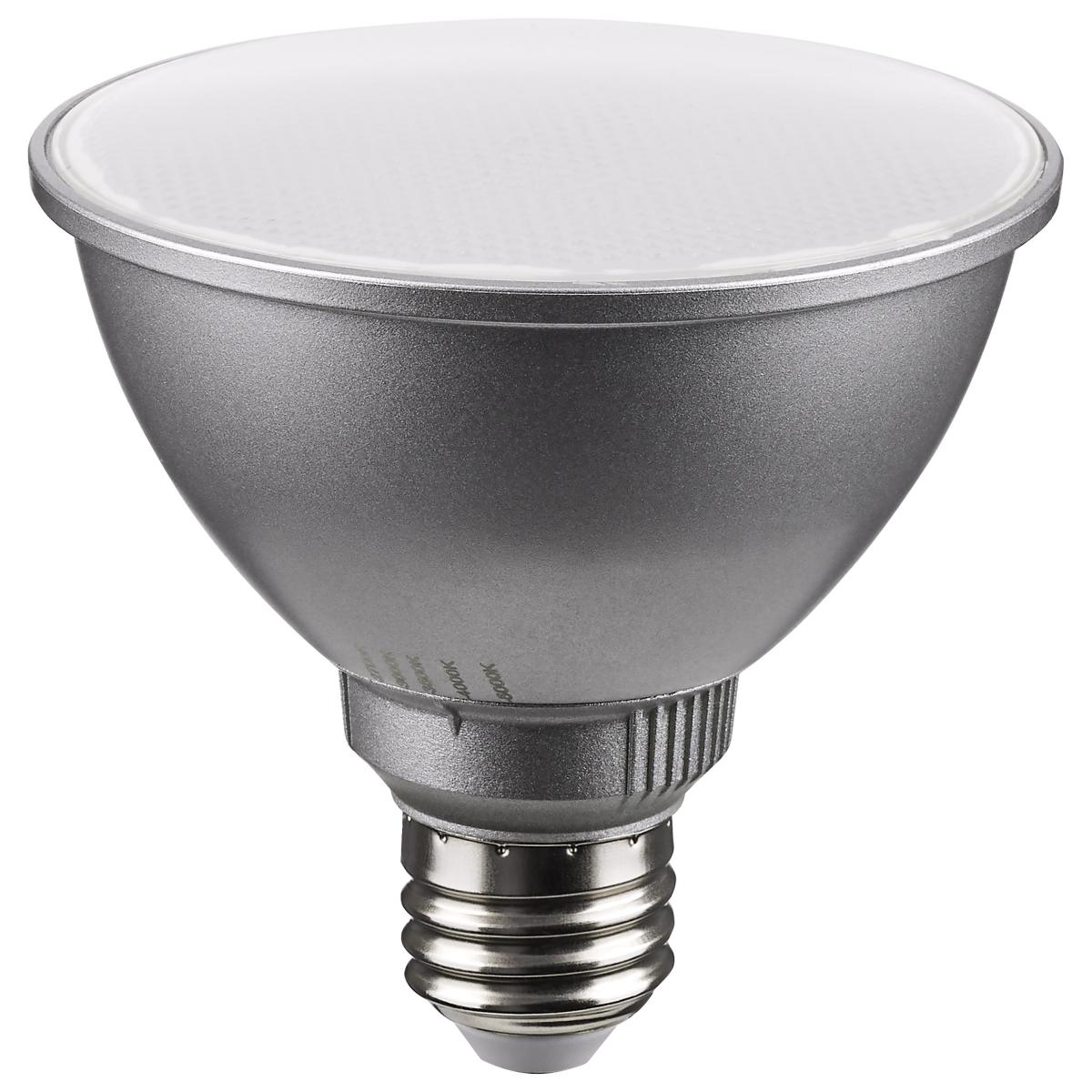 Satco S11583 11 Watt PAR30SN LED Medium Base Silver Finish CCT Selectable 120 Volt 40 Degree Beam Angle