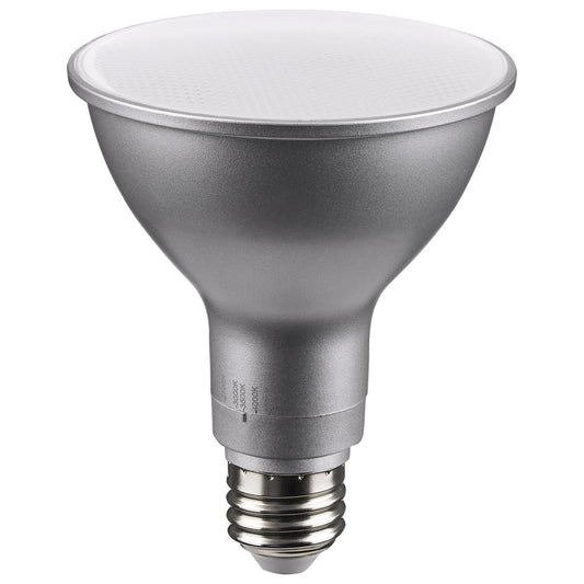 Satco S11585 11 Watt PAR30LN LED Medium Base Silver Finish CCT Selectable 120 Volt 25 Degree Beam Angle
