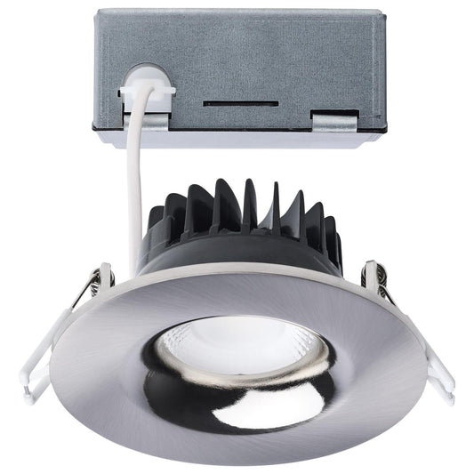 Satco S11632R1 10W/DW/DNL3/CCT/RND/RD/BN 10 Watt LED Direct Wire Downlight; Remote Driver; CCT Selectable; Dimmable; Round; Brushed Nickel Finish