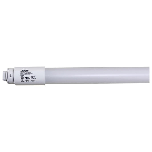 Satco S11753 18 Watt T8 LED Recessed Double Contact HO/VHO Base CCT Selectable Type B Ballast Bypass PET Shatterproof Coated White Finish 48 Inches 120-277 Volt