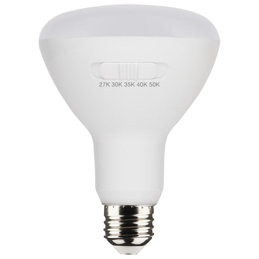 Satco S11778 8.5 Watt BR30 LED Medium Base CCT Selectable White Finish 90 CRI 120 Volt