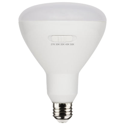 Satco S11779 13 Watt BR40 LED Medium Base CCT Selectable White Finish 90 CRI 120 Volt