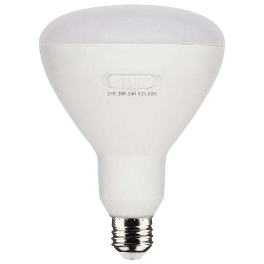 Satco S11779 13 Watt BR40 LED Medium Base CCT Selectable White Finish 90 CRI 120 Volt