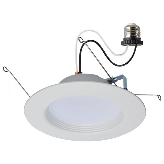 Satco S11801R1 9 Watt LED Downlight Retrofit 5-6 Inches CCT Selectable Round White Finish 120 Volt