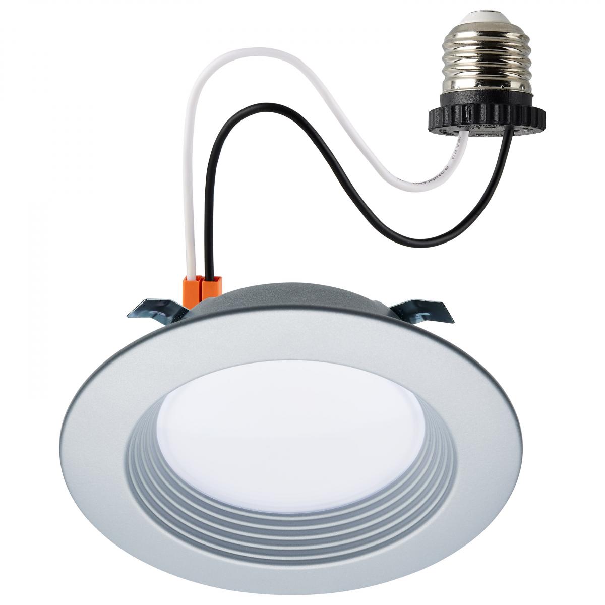 Satco S11836R1 9 Watt LED Downlight Retrofit 5-6 Inch CCT Selectable 120 Volts Brushed Nickel Finish