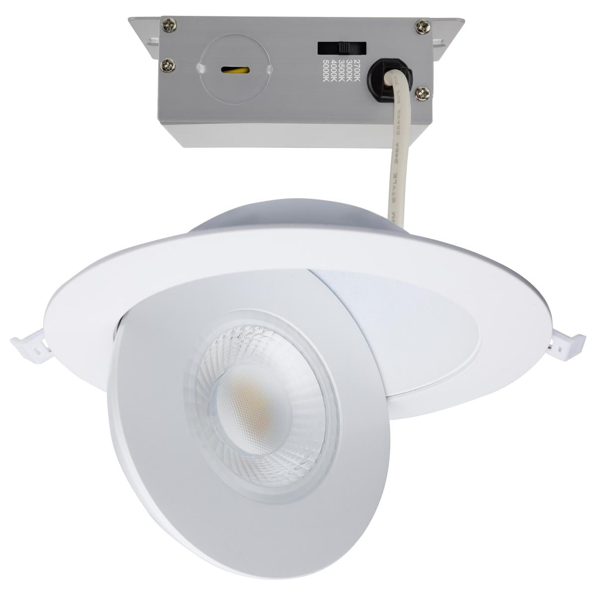 Satco S11860 15 Watt CCT Selectable LED Direct Wire Downlight Gimbaled 6 Inch Round Remote Driver White