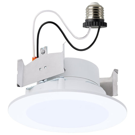 Satco S11890 8WLED/DLR/4/CCT-SEL/WF/RND/WH 8 Watt 4 Inch LED Downlight Retrofit 27K/30K/35K/40K/50K Flat Wafer Round Matte White Finish