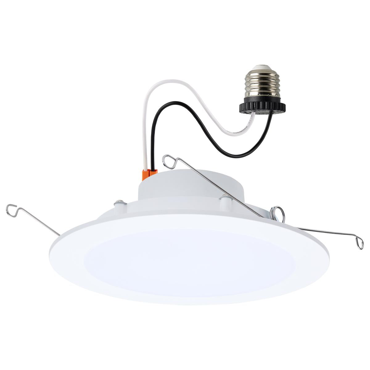 Satco S11892 10WLED/DLR/6/CCT-SEL/WF/RND/WH 9.5 Watt 6 Inch LED Downlight Retrofit 27K/30K/35K/40K/50K Flat Wafer Round Matte White Finish