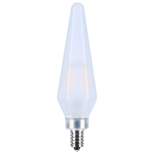 Satco S12141 2 Watt Prismatic HX11 LED 2700K CCT Candelabra Base 120 Volt Frost Finish 2-Card