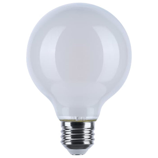 Satco S12153 8G25L/930WD/E26/GWYS 8 Watt LED G25 3000K-2000K Warm Dimming Medium Base White Finish