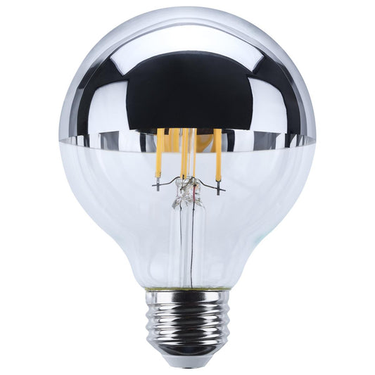 Satco S12541 5.5G25/SLVR/LED/927/120V 5.5W G25 Half Silver Chrome LED 2700K
