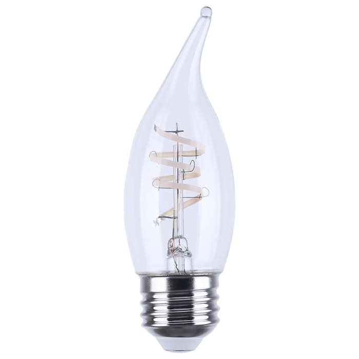 Satco S12556 4CA11/CL/LED-GF/COIL/927/E26 4 Watt CA11 LED Reminiscent Flex Gray Coil Filament E26 2700K 120 Volt