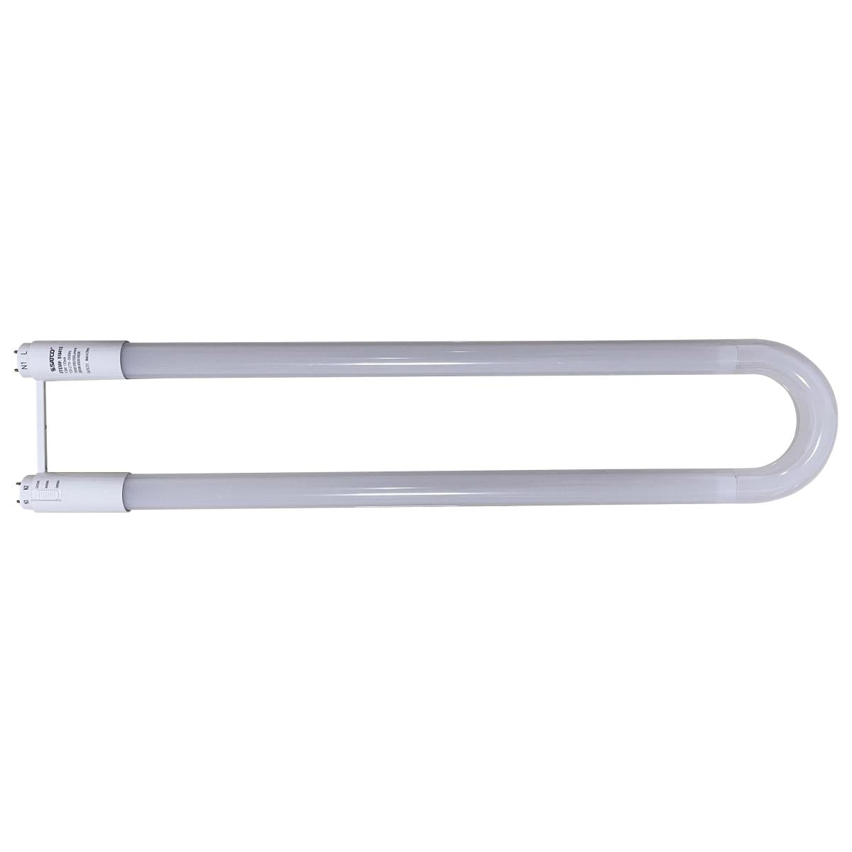 Satco S18412 13 Watt T8 U-BEND LED 50000 Hours Medium Bi Pin Base CCT Selectable Type B White Finish 120-277 Volt