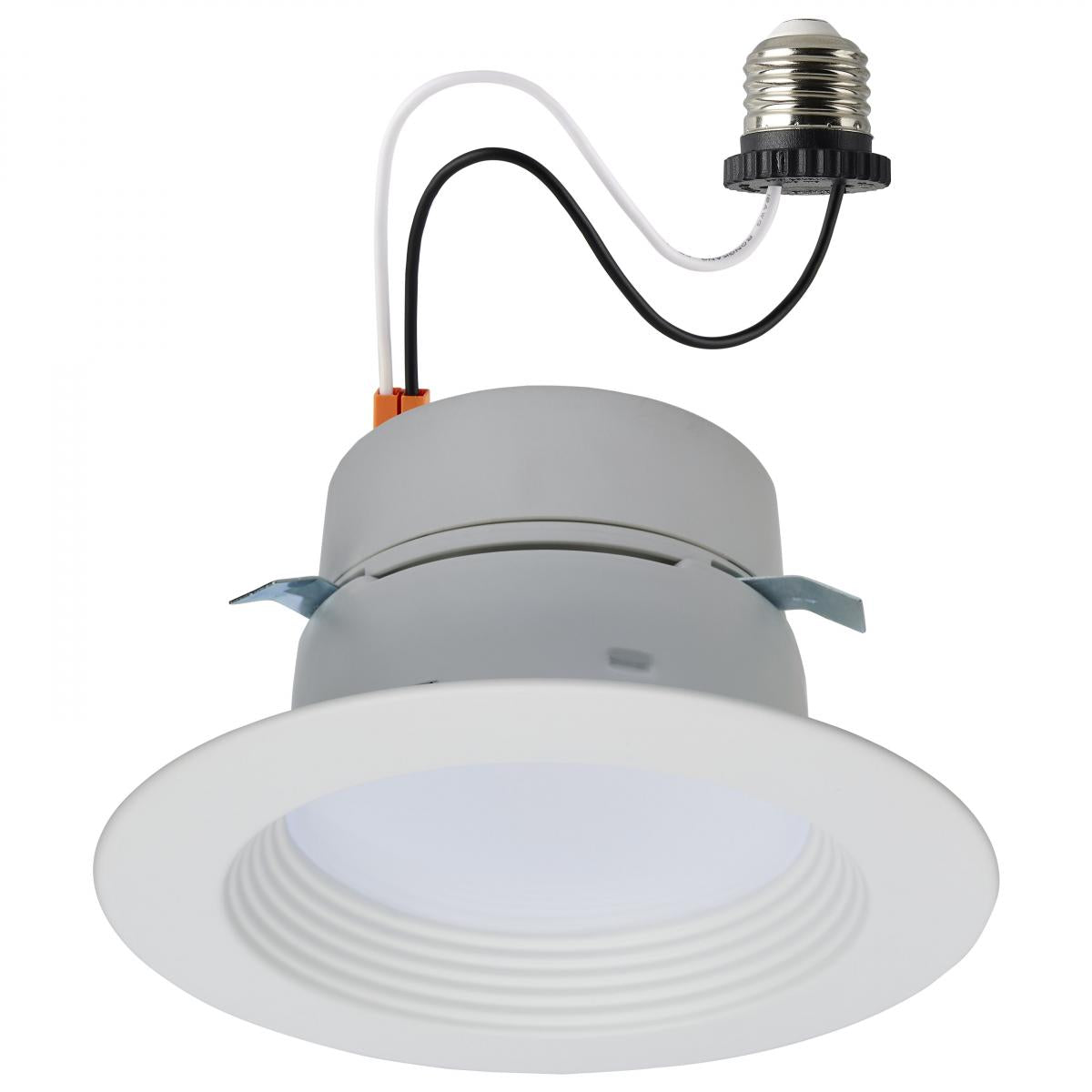Satco S18800 LED Retrofit Downlight 5/6/7.5 Wattage Selectable CCT and Lumens Selectable 120 Volt ColorQuick and PowerQuick Technology Round White Finish