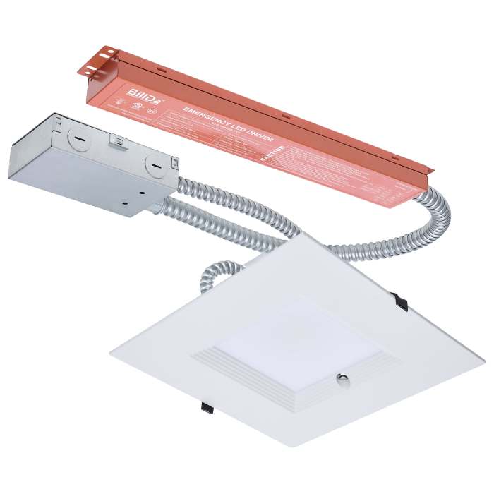 Satco S21612 14.6W/CDL/4/120-347/FS/SQ/DD/E 14.6W Field Selectable LED 4-Inch Commercial Downlight Dual Dimming Integrated Emergency Driver Square 120-277 Volt