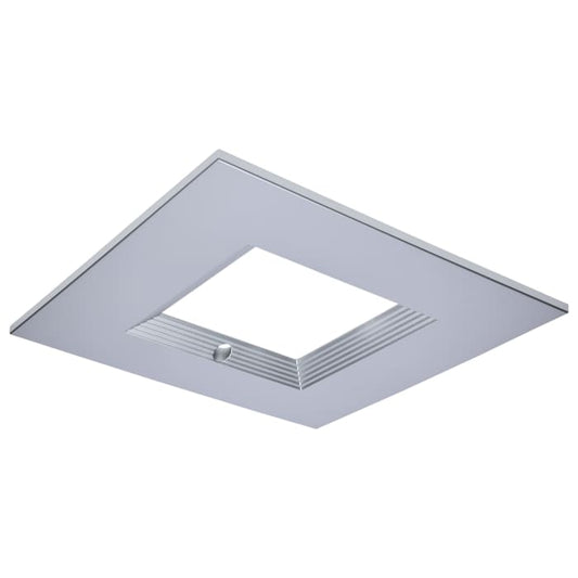 Satco S21688 CDL 4IN SQ INT-EM TRIM SILVER 4-Inch Square Trim for LED Downlight with Integrated EM Driver Silver Finish