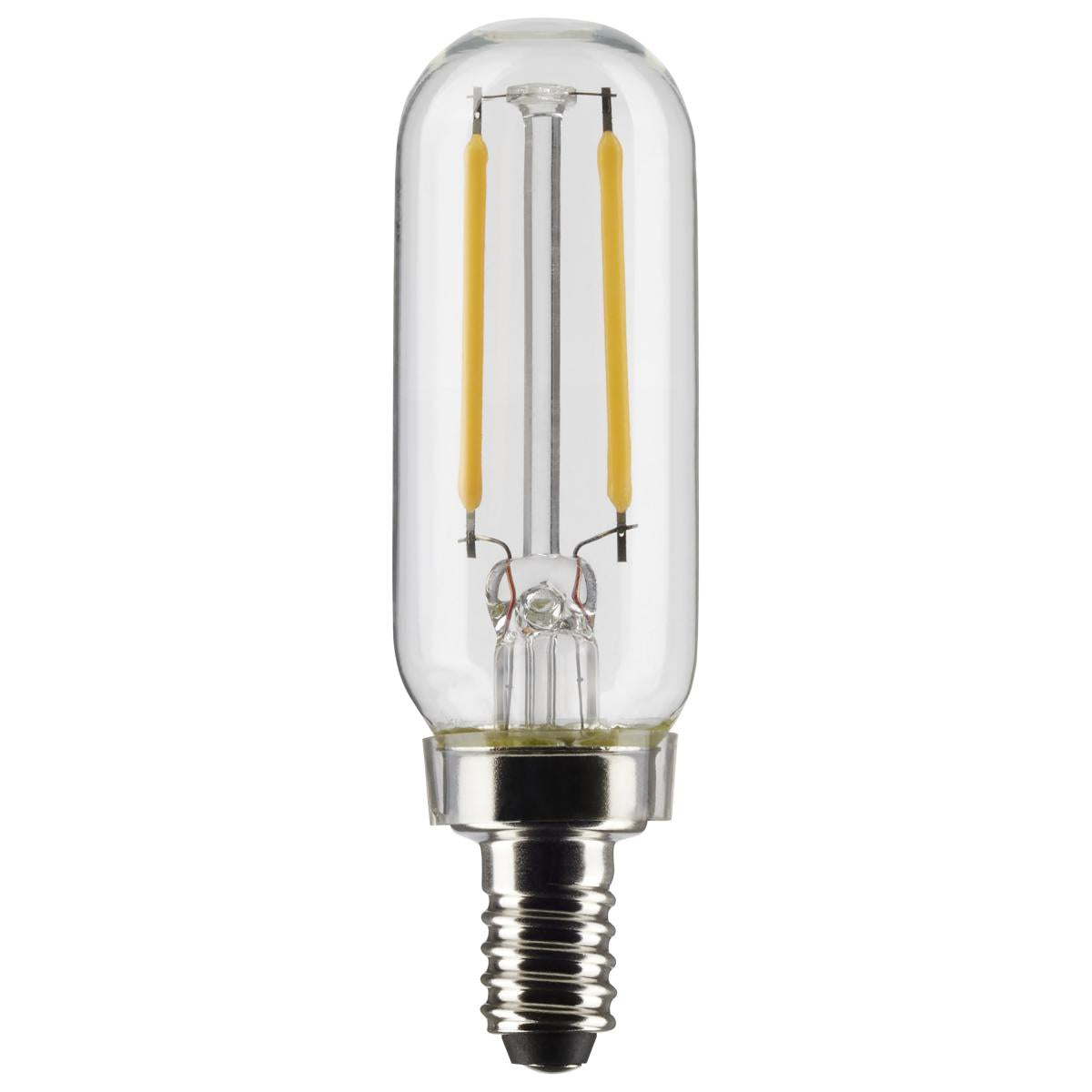 Satco S21858 2.8 Watt T6 LED Clear Candelabra Base 2700K 200 Lumens 120 Volt 2-Pack