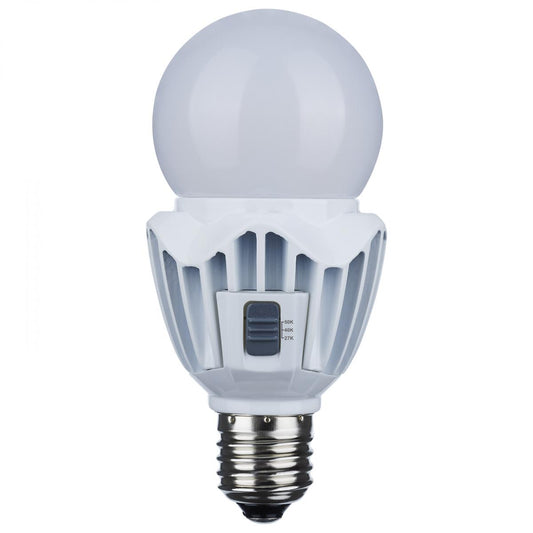 Satco S28735 15 Watt LED A21 High Lumen Output 27K/40K/50K CCT Selectable Medium Base White Finish 120V-277V