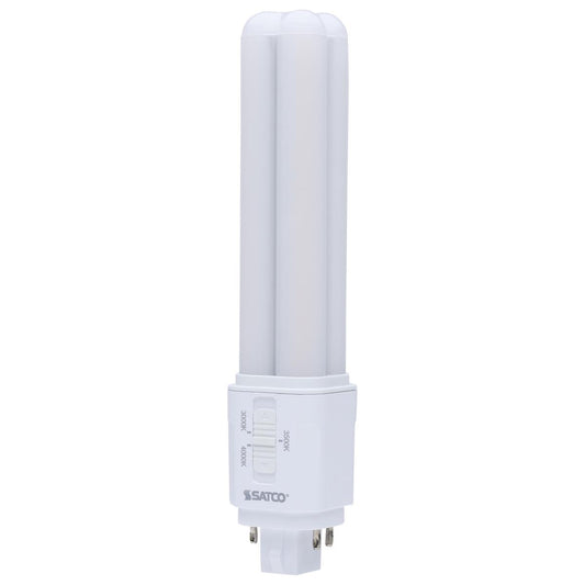 Satco S29854 9.5W/LED/CFL/3CCT/DUAL/4P 9.5 Watt LED PL 30K/35K/40K CCT Selectable G24q Base Type A/B 120-277 Volt