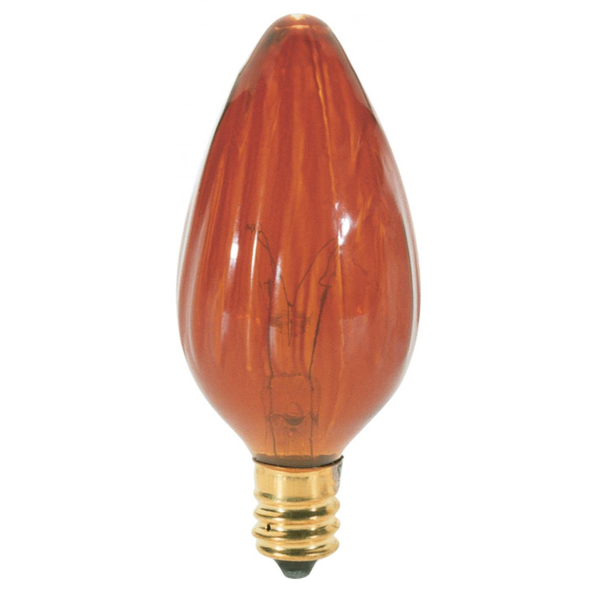 Satco S3374 25F10/A 25W F10 Amber Candelabra Base