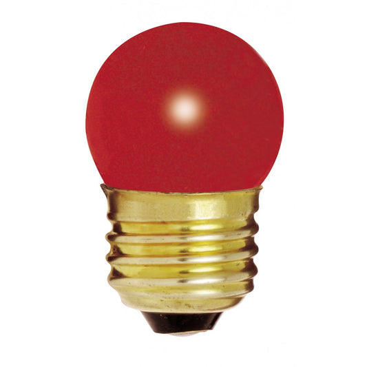 Satco S3611 7-1/2S11/R 7.5 Watt 120 Volt S11 Medium Base Ceramic Red Incandescent