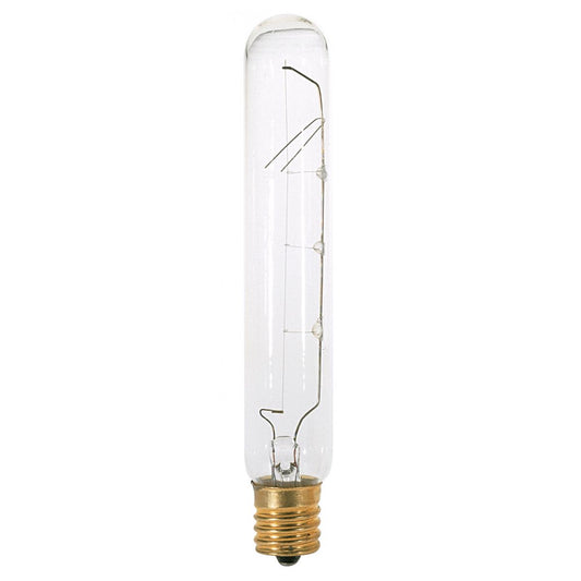 Satco S3710 40T6.5/CL/E17/130V 40 Watt T6 1/2 Incandescent Clear 1500 Average rated hours 350 Lumens Intermediate base 130 Volt Carded