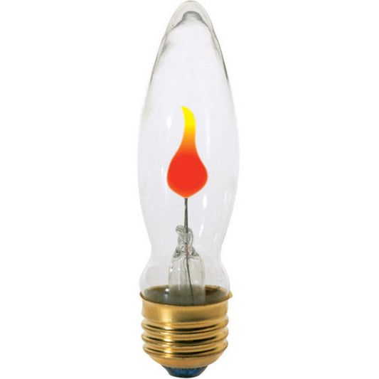 Satco S3760 3W FLICKER STD CLR 3 watt CA9 Incandescent Clear Medium base 120 volts