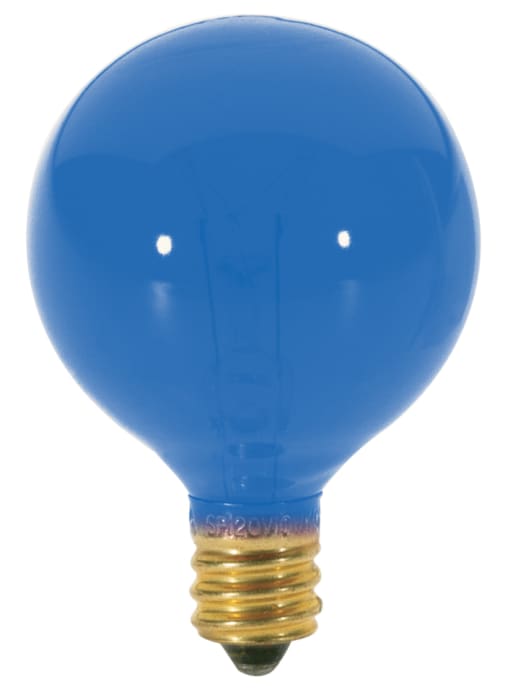 Satco S3834 10G12.5/B 10 Watt 120 Volt G12.5 Candelabra Base Blue Globe