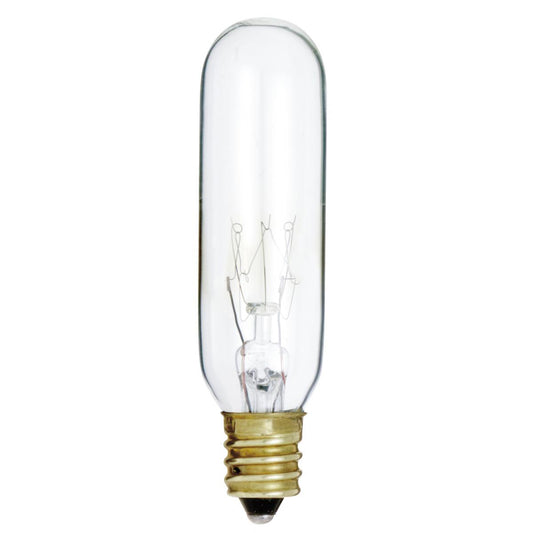 Satco S3910 15T6 15W Clear T6 E12 Candelabra Base