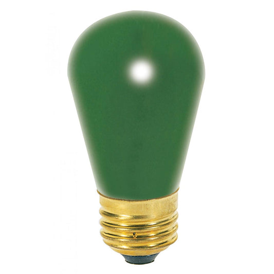 Satco S3962 11S14/G 11W S14 Medium Base Ceramic Green