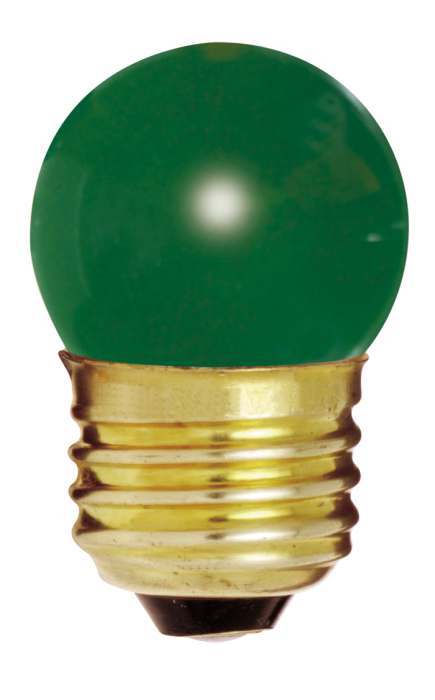 Satco S4509 7-1/2S11/G 7.5 Watt 120 Volt S11 Medium Base Ceramic Green