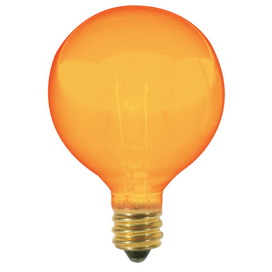 Satco S3836 10G12.5/A 10 Watt 120 Volt G12.5 Candelabra Base Amber Globe