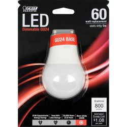 FEIT BPA19DM/800/GU24/LED 800 Lumen 3000K Dimmable LED A19 GU24