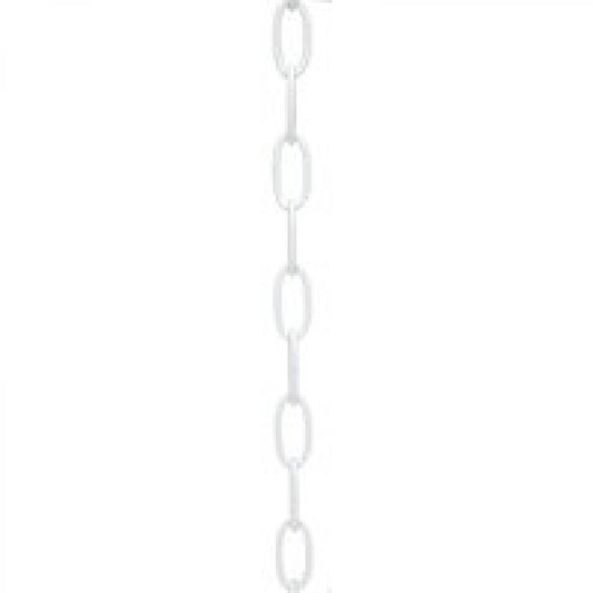 Satco 25-1072 8 Ga. Chain; Textured White Finish; 1-1/2 in.; Link Len; 7/8 in.; Link Wid; 1/8 in.; Thick; 1 yd. Len; 24 yd./Ctn; 35lbs Max