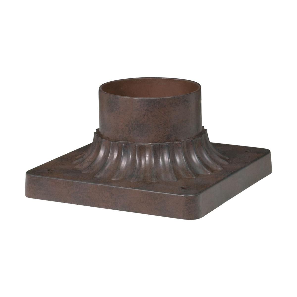 Satco 25-1203 Aluminum Post Base Old Bronze Finish 6 in. Square Pier Mount Base