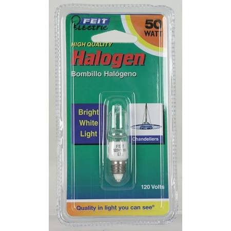 Feit BPQ50/CL/MC Halogen Light Bulb 50 Watts MINICAN 120 Volt