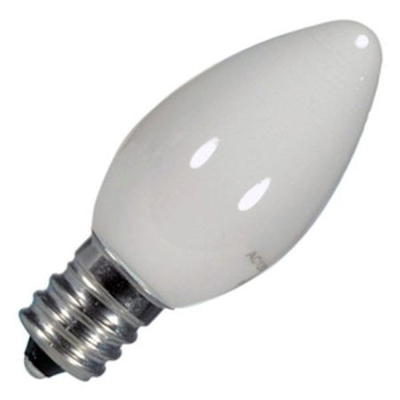 Satco S9157 0.5W C7/WH/LED/120V LED C7 Light bulb 120 Volts 0.5 Watts Candelabra 2700K