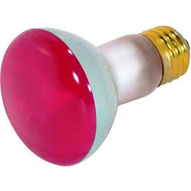 Satco S3200 50W 130V R20 Red E26 Medium Base Light Bulb