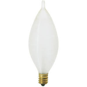 Satco S3403 25C11 25 Watt Candelabra Light Bulb C11 Satin White