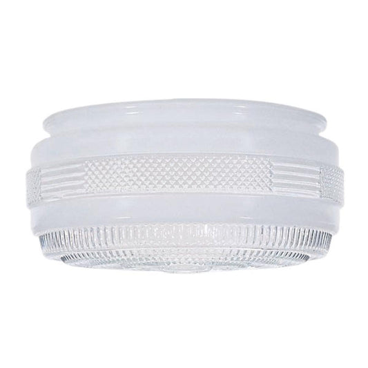 Satco 50-107 Outside White Drum Glass Shade With Clear Sides And Bottom 10-7/16 in. Diameter 9-7/8 in. Diameter 4-1/2 in. Height