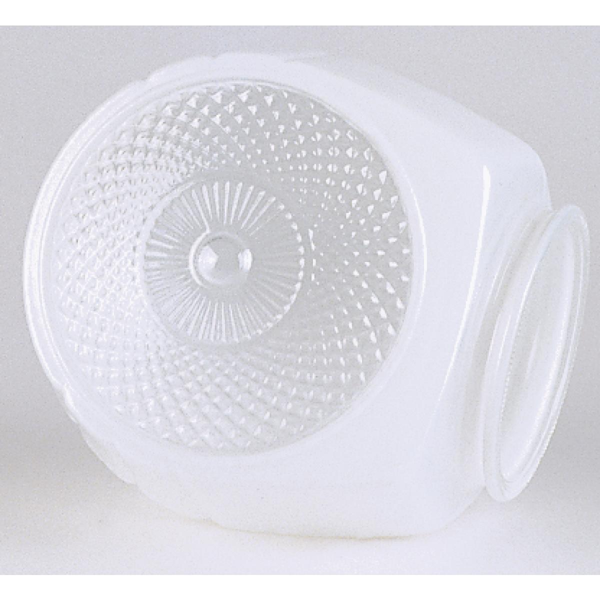Satco 50-111 White/Clear Glass Bath Shade 5-1/4 in. Diameter 3-1/4 in. Fitter 4-1/2 in. Height 5-13/16 in. Depth