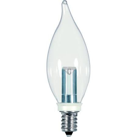 Satco S9153 1W CFC/LED/120V 1W 120V LED CA8 Candelabra E12 Clear