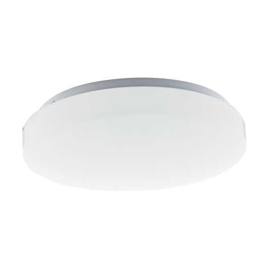 Satco 62-1211 11 inch Acrylic Round Flush Mounted LED Light Fixture CCT Selectable with Microwave Sensor  White Finish 120V