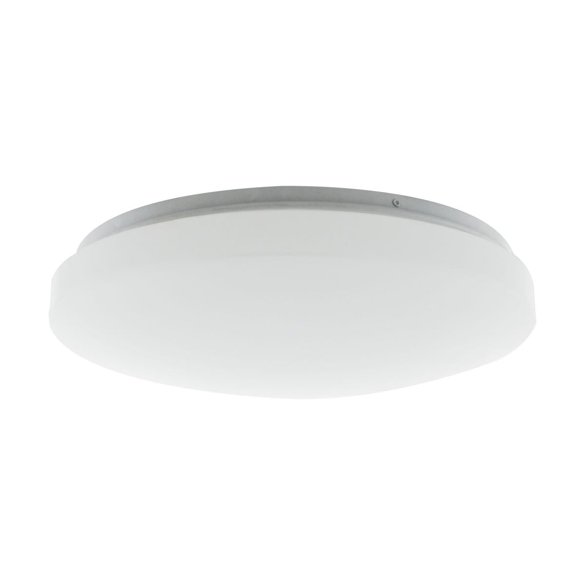 Satco 62-1213 14 inch Acrylic Round Flush Mounted LED Light Fixture CCT Selectable with Microwave Sensor  White Finish 120V