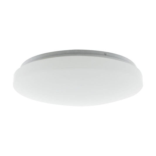 Satco 62-1213 14 inch Acrylic Round Flush Mounted LED Light Fixture CCT Selectable with Microwave Sensor  White Finish 120V