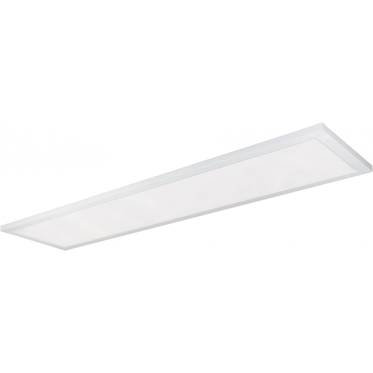 Satco 62-1254 45W 12 in. x 48 in. Surface Mount LED Fixture 4000K 90 CRI Low Profile White Finish 120/277V