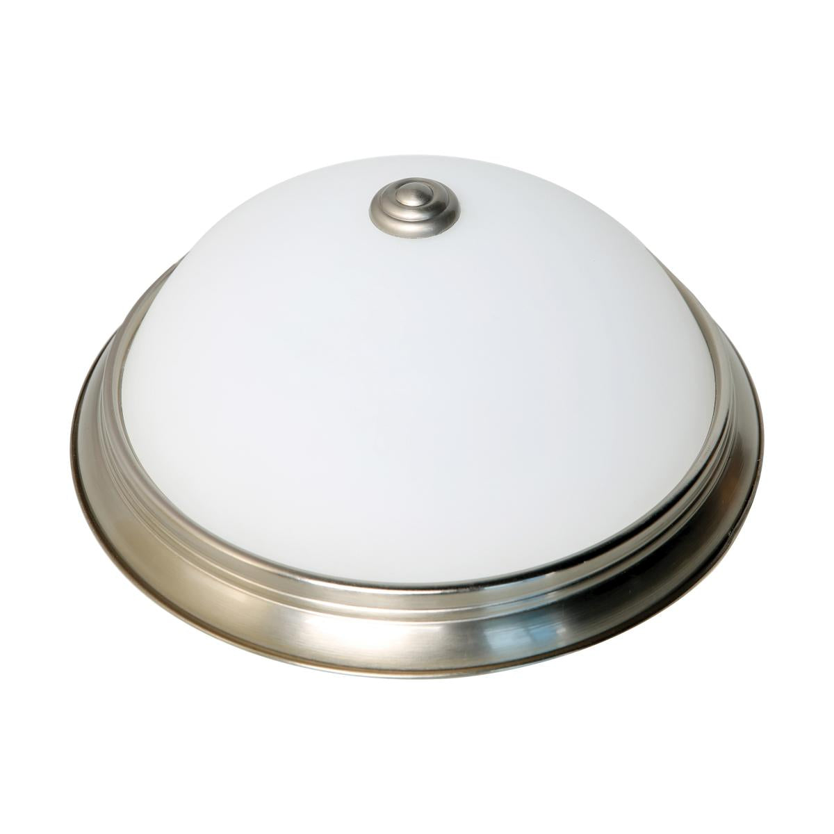 Satco 62-1341 13 in. LED Flush Dome Fixture Brushed Nickel Finish with Frosted Glass
